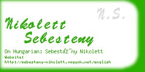 nikolett sebesteny business card